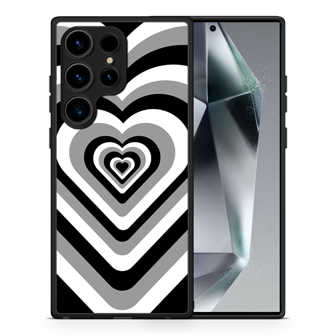 Θήκη Samsung Galaxy S25 Ultra Black Hearts από τη Smartfits με σχέδιο στο πίσω μέρος και μαύρο περίβλημα | Samsung Galaxy S25 Ultra Black Hearts case with colorful back and black bezels