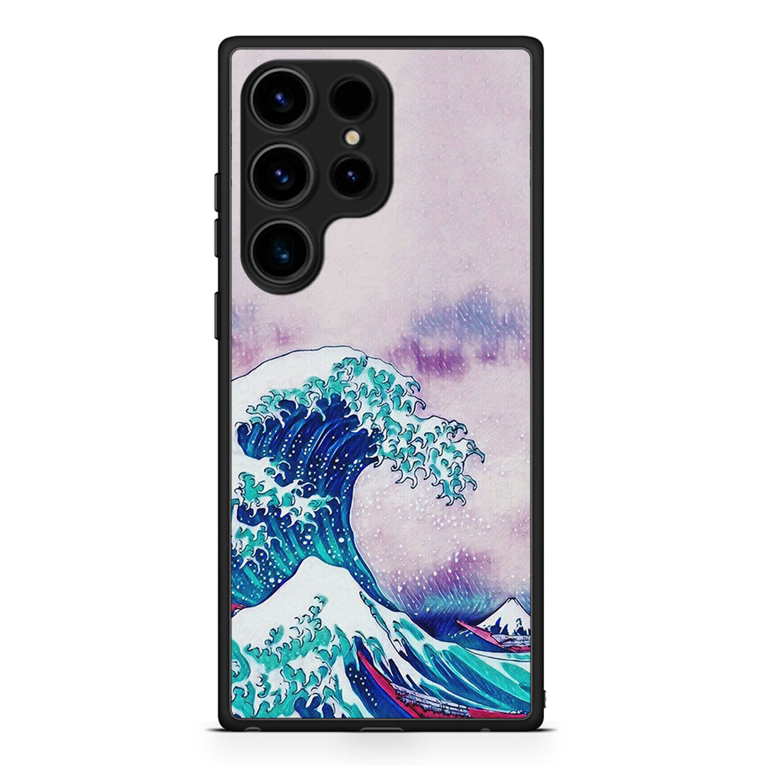 Samsung Galaxy S25 Ultra Blue Waves θήκη από τη Smartfits με σχέδιο στο πίσω μέρος και μαύρο περίβλημα | Smartphone case with colorful back and black bezels by Smartfits