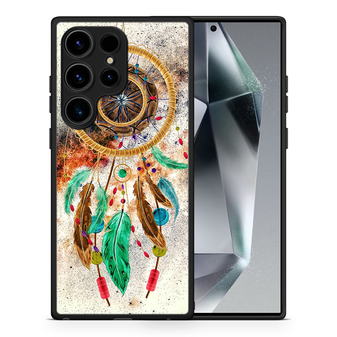 Θήκη Samsung Galaxy S25 Ultra DreamCatcher Boho από τη Smartfits με σχέδιο στο πίσω μέρος και μαύρο περίβλημα | Samsung Galaxy S25 Ultra DreamCatcher Boho case with colorful back and black bezels