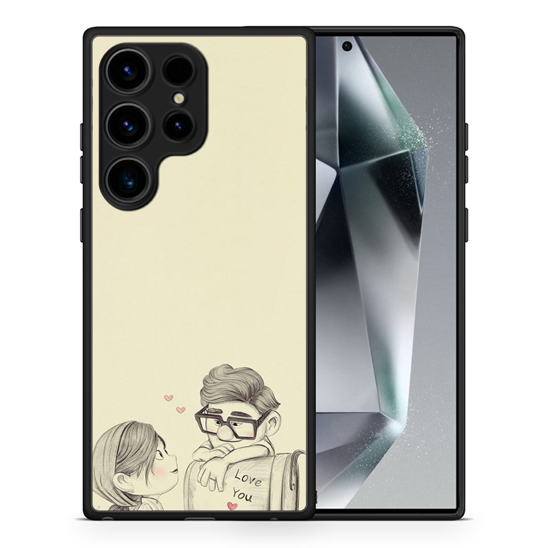 Θήκη Samsung Galaxy S25 Ultra Carl And Ellie από τη Smartfits με σχέδιο στο πίσω μέρος και μαύρο περίβλημα | Samsung Galaxy S25 Ultra Carl And Ellie case with colorful back and black bezels