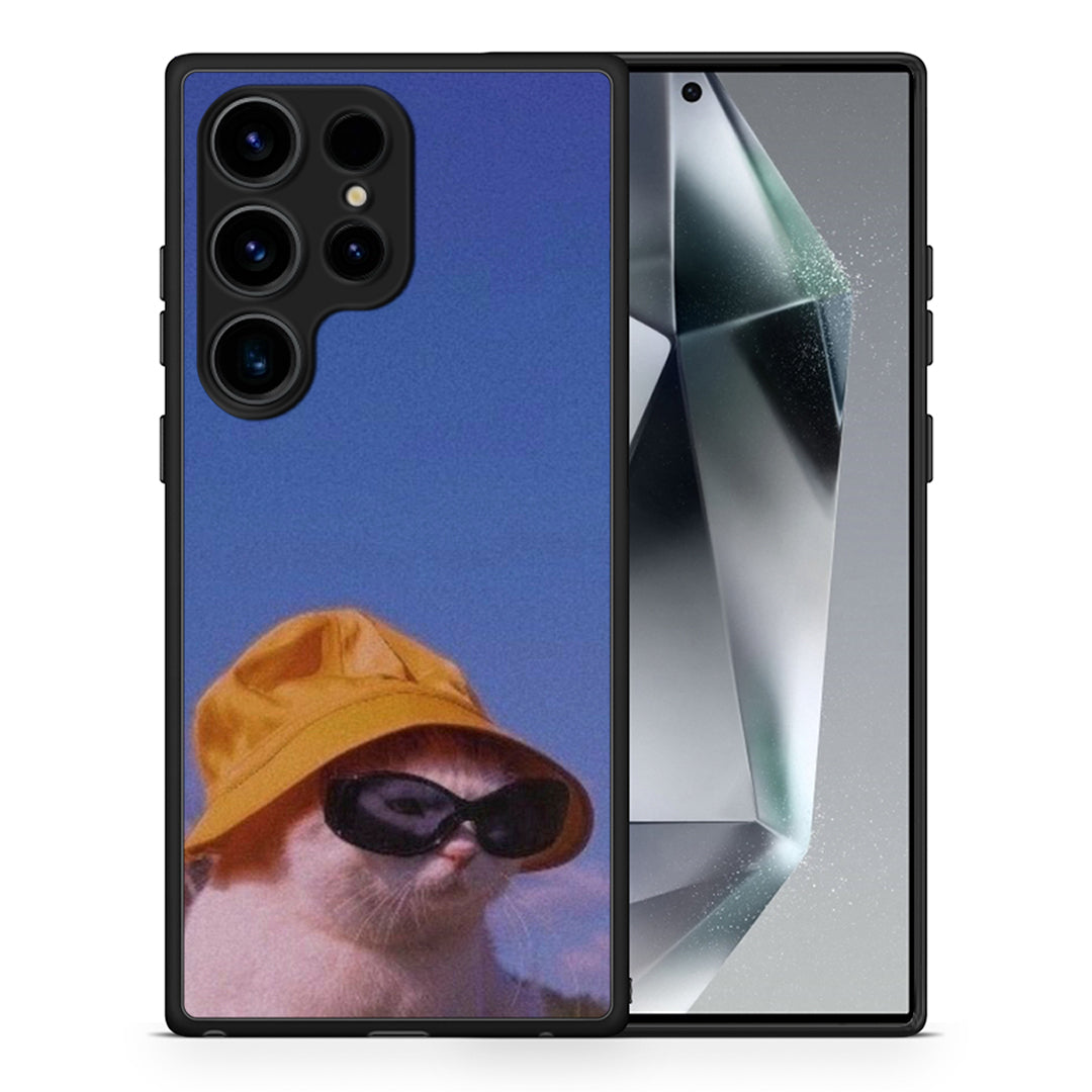 Θήκη Samsung Galaxy S25 Ultra Cat Diva από τη Smartfits με σχέδιο στο πίσω μέρος και μαύρο περίβλημα | Samsung Galaxy S25 Ultra Cat Diva case with colorful back and black bezels