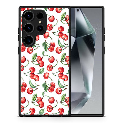 Θήκη Samsung Galaxy S25 Ultra Cherry Summer από τη Smartfits με σχέδιο στο πίσω μέρος και μαύρο περίβλημα | Samsung Galaxy S25 Ultra Cherry Summer case with colorful back and black bezels