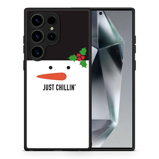 Θήκη Samsung Galaxy S25 Ultra Christmas Chillin από τη Smartfits με σχέδιο στο πίσω μέρος και μαύρο περίβλημα | Samsung Galaxy S25 Ultra Christmas Chillin case with colorful back and black bezels