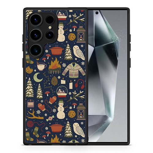 Θήκη Samsung Galaxy S25 Ultra Christmas Elements από τη Smartfits με σχέδιο στο πίσω μέρος και μαύρο περίβλημα | Samsung Galaxy S25 Ultra Christmas Elements case with colorful back and black bezels