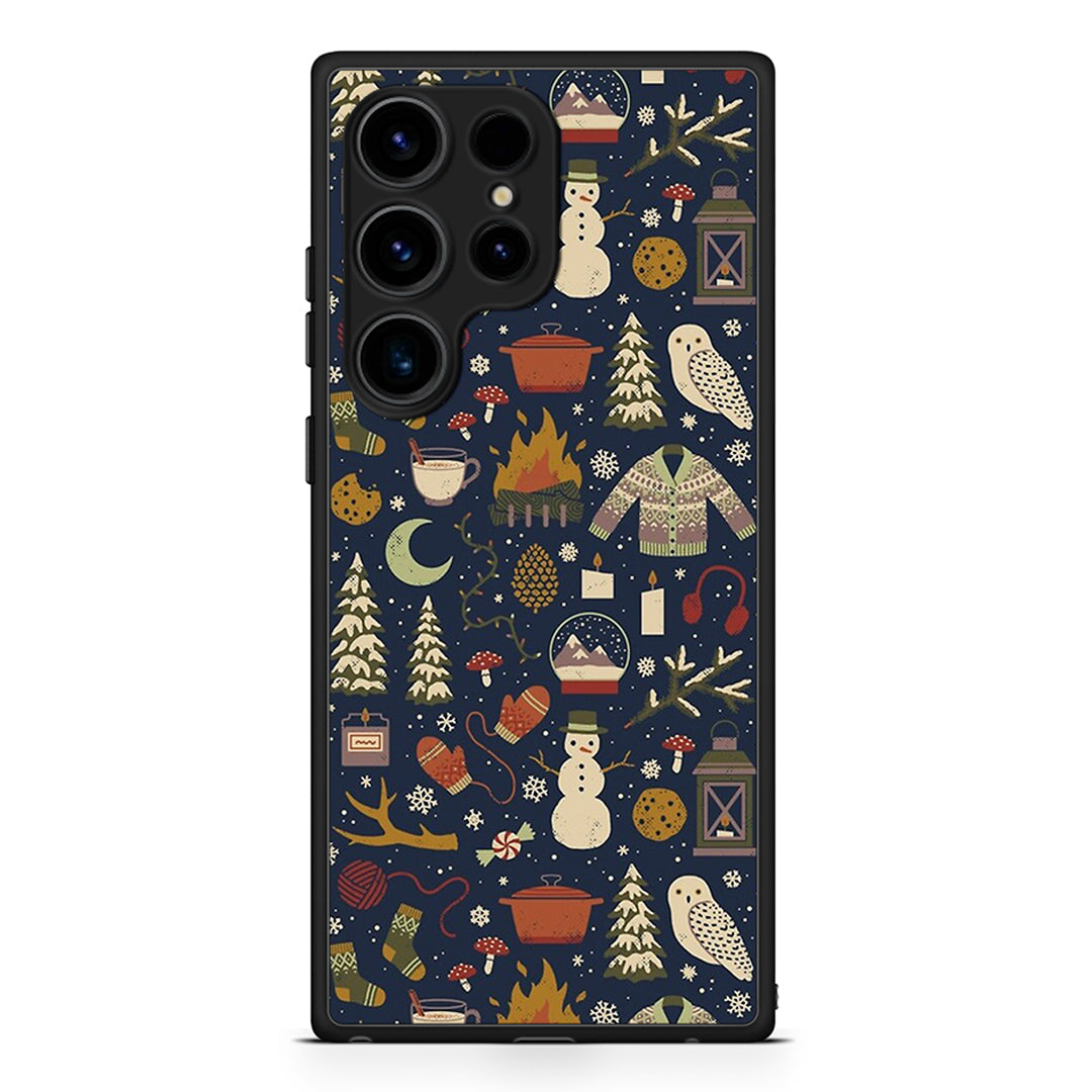 Samsung Galaxy S25 Ultra Christmas Elements θήκη από τη Smartfits με σχέδιο στο πίσω μέρος και μαύρο περίβλημα | Smartphone case with colorful back and black bezels by Smartfits