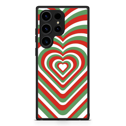 Samsung Galaxy S25 Ultra Christmas Hearts θήκη από τη Smartfits με σχέδιο στο πίσω μέρος και μαύρο περίβλημα | Smartphone case with colorful back and black bezels by Smartfits