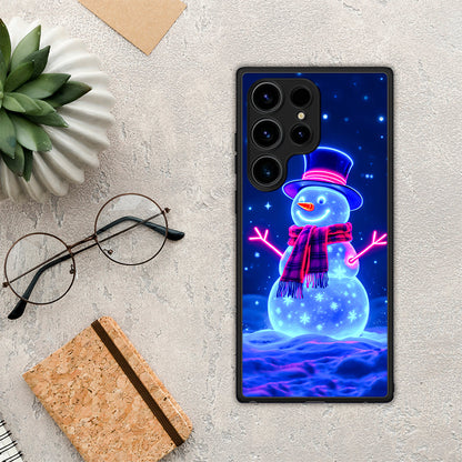 Christmas Neon Snowman - Samsung Galaxy S25 Ultra θήκη