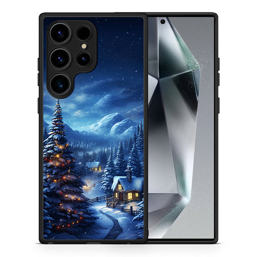 Θήκη Samsung Galaxy S25 Ultra Christmas Scenery από τη Smartfits με σχέδιο στο πίσω μέρος και μαύρο περίβλημα | Samsung Galaxy S25 Ultra Christmas Scenery case with colorful back and black bezels