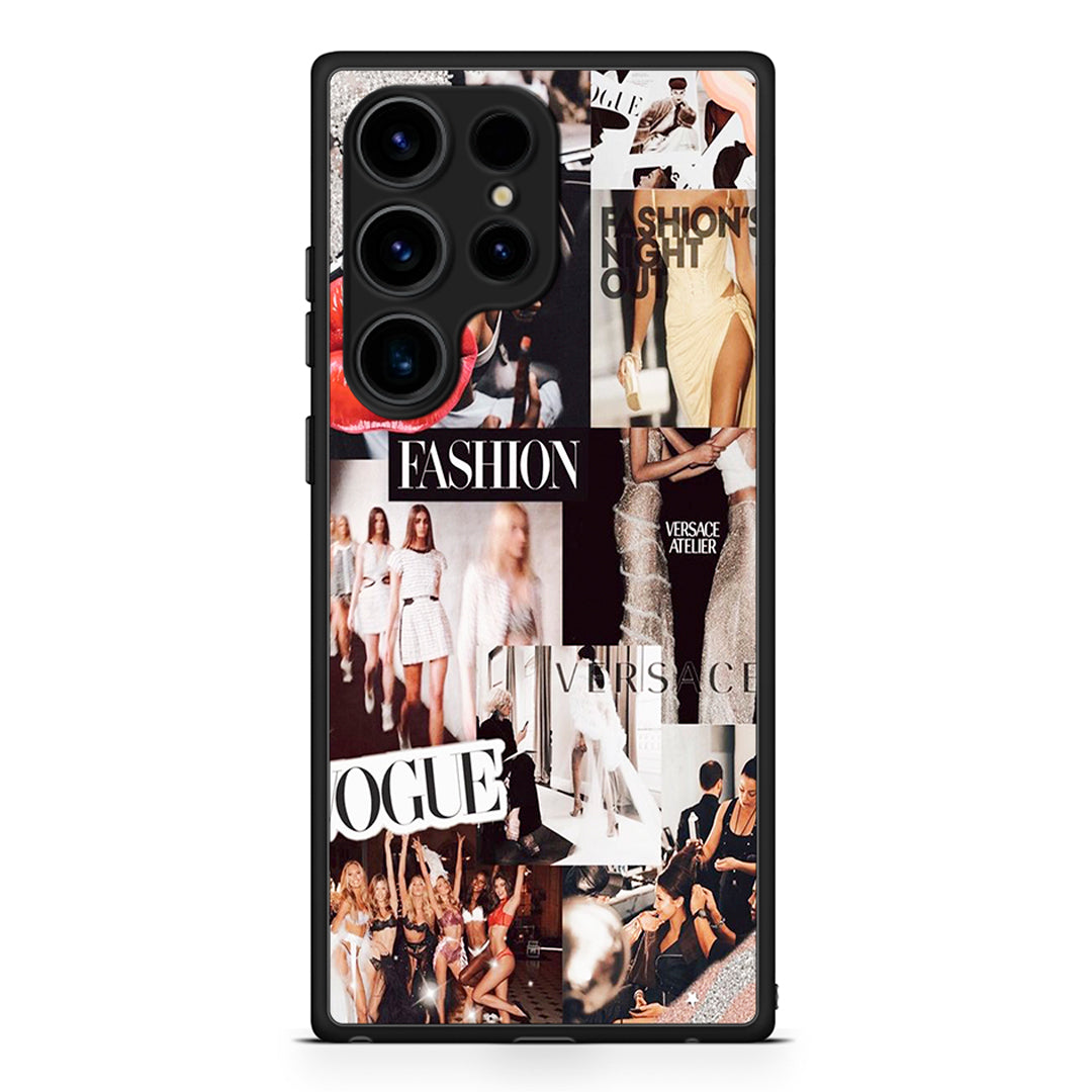 Samsung Galaxy S25 Ultra Collage Fashion Θήκη Αγίου Βαλεντίνου από τη Smartfits με σχέδιο στο πίσω μέρος και μαύρο περίβλημα | Smartphone case with colorful back and black bezels by Smartfits