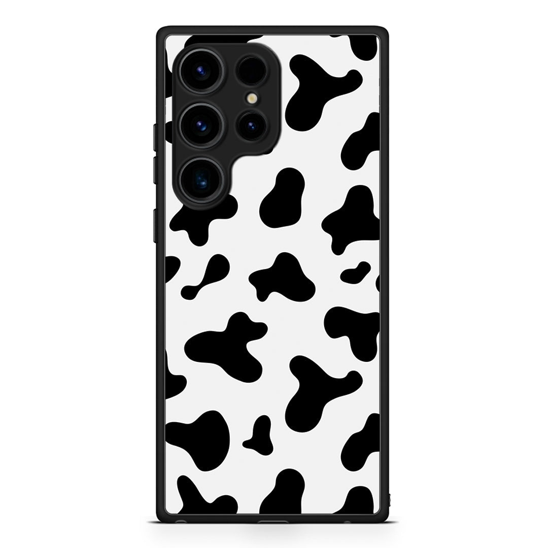 Samsung Galaxy S25 Ultra Cow Print θήκη από τη Smartfits με σχέδιο στο πίσω μέρος και μαύρο περίβλημα | Smartphone case with colorful back and black bezels by Smartfits