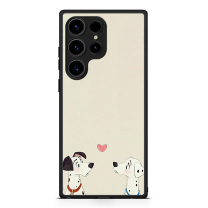 Samsung Galaxy S25 Ultra Dalmatians Love θήκη από τη Smartfits με σχέδιο στο πίσω μέρος και μαύρο περίβλημα | Smartphone case with colorful back and black bezels by Smartfits