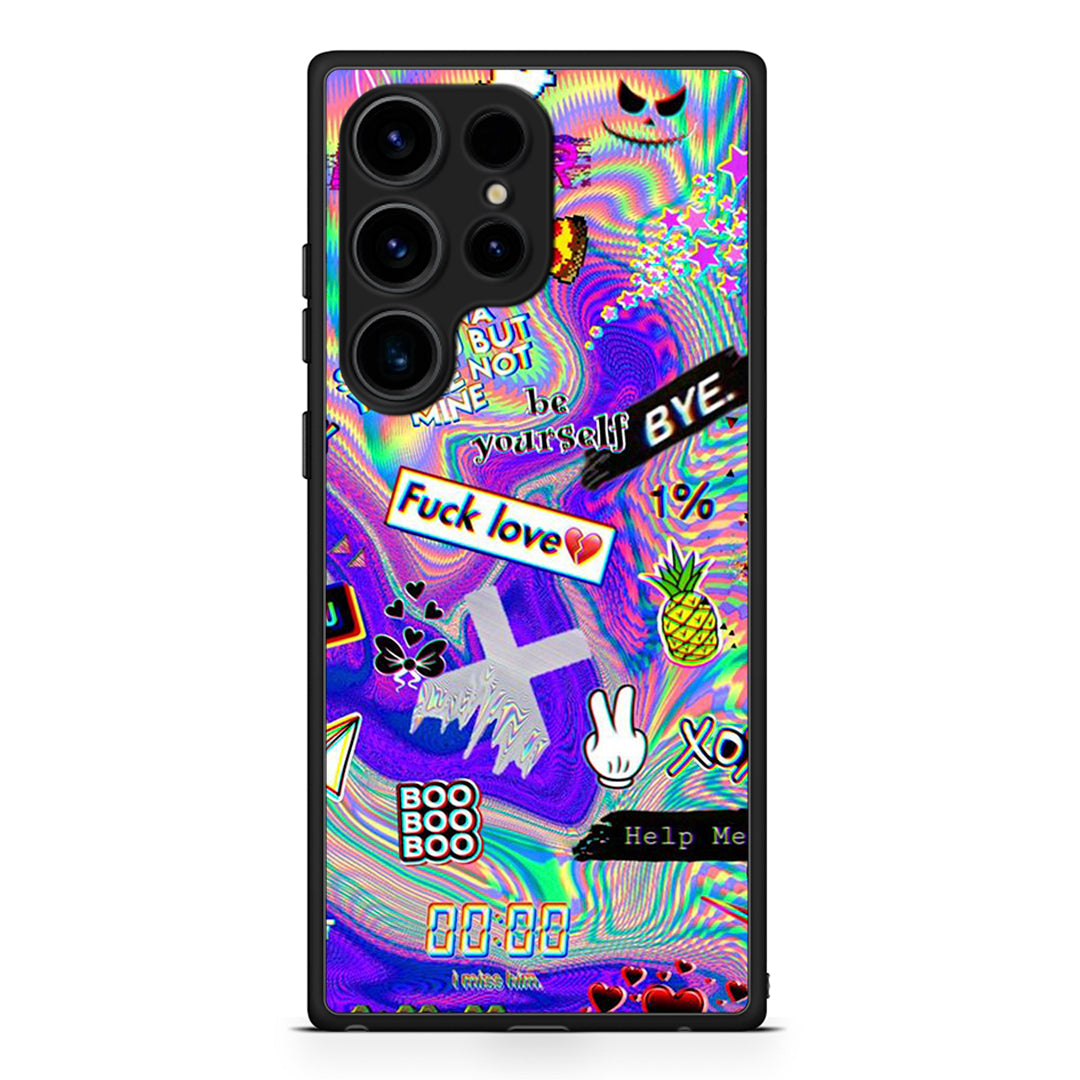 Samsung Galaxy S25 Ultra Game Over θήκη από τη Smartfits με σχέδιο στο πίσω μέρος και μαύρο περίβλημα | Smartphone case with colorful back and black bezels by Smartfits