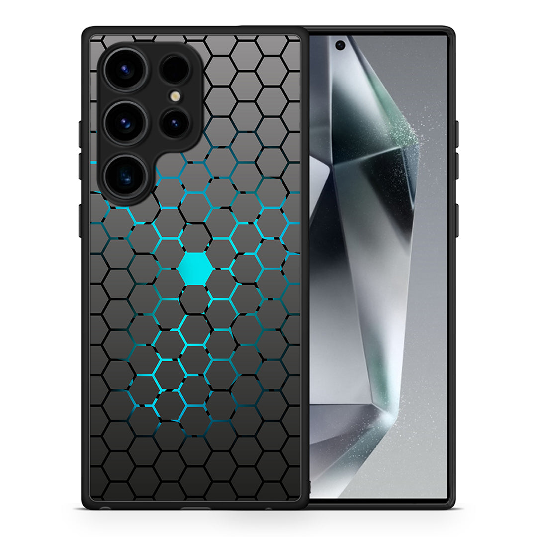 Θήκη Samsung Galaxy S25 Ultra Hexagonal Geometric από τη Smartfits με σχέδιο στο πίσω μέρος και μαύρο περίβλημα | Samsung Galaxy S25 Ultra Hexagonal Geometric case with colorful back and black bezels