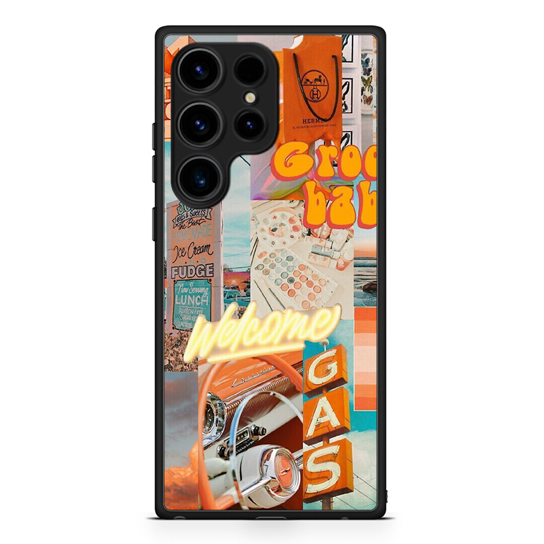 Samsung Galaxy S25 Ultra Groovy Babe Θήκη Αγίου Βαλεντίνου από τη Smartfits με σχέδιο στο πίσω μέρος και μαύρο περίβλημα | Smartphone case with colorful back and black bezels by Smartfits