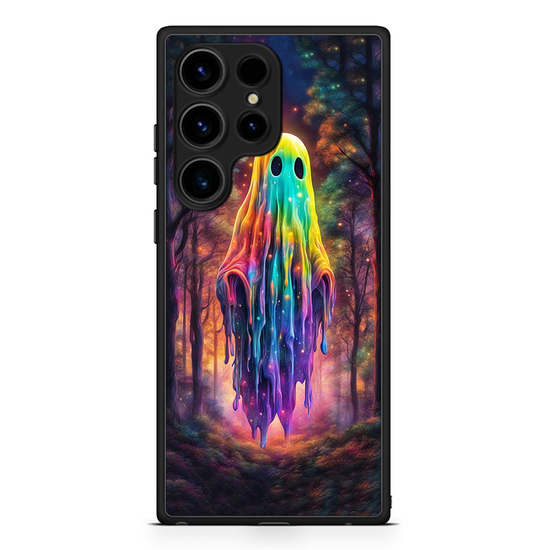 Samsung Galaxy S25 Ultra Halloween Ghost θήκη από τη Smartfits με σχέδιο στο πίσω μέρος και μαύρο περίβλημα | Smartphone case with colorful back and black bezels by Smartfits