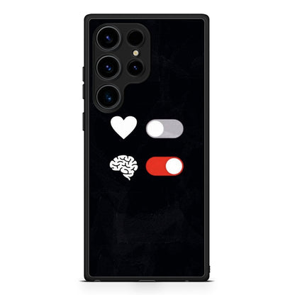 Samsung Galaxy S25 Ultra Heart Vs Brain Θήκη Αγίου Βαλεντίνου από τη Smartfits με σχέδιο στο πίσω μέρος και μαύρο περίβλημα | Smartphone case with colorful back and black bezels by Smartfits
