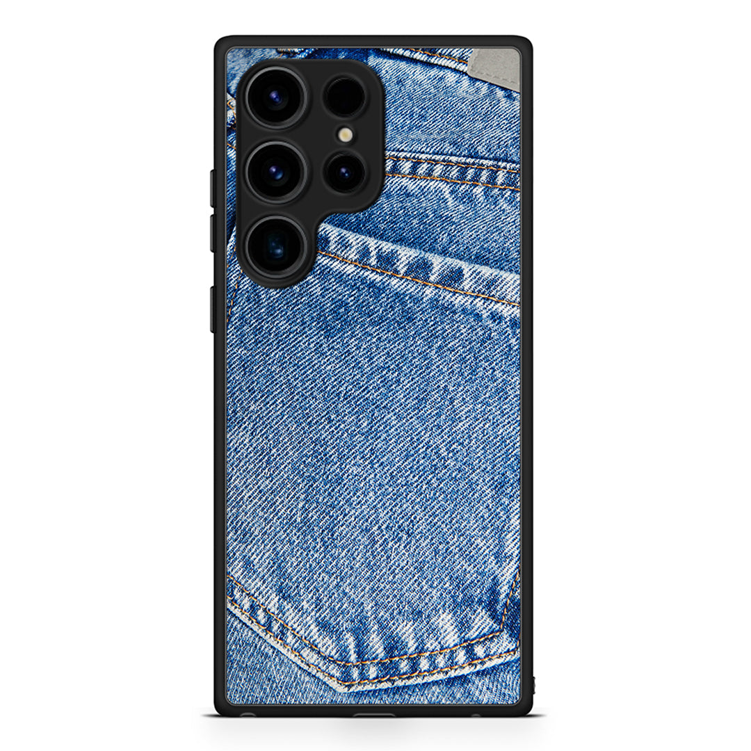 Samsung Galaxy S25 Ultra Jeans Pocket θήκη από τη Smartfits με σχέδιο στο πίσω μέρος και μαύρο περίβλημα | Smartphone case with colorful back and black bezels by Smartfits