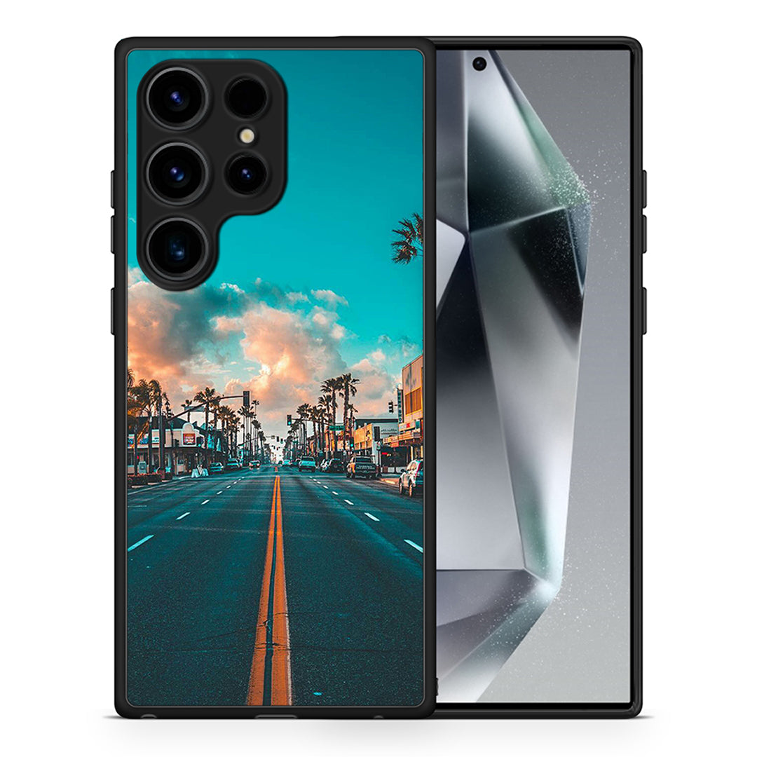 Θήκη Samsung Galaxy S25 Ultra City Landscape από τη Smartfits με σχέδιο στο πίσω μέρος και μαύρο περίβλημα | Samsung Galaxy S25 Ultra City Landscape case with colorful back and black bezels