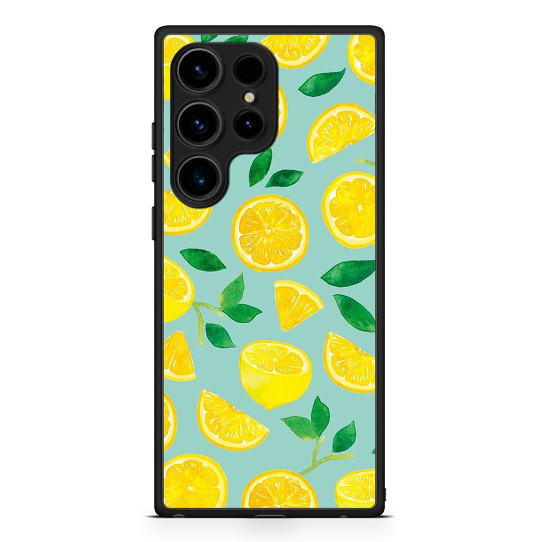 Samsung Galaxy S25 Ultra Lemons θήκη από τη Smartfits με σχέδιο στο πίσω μέρος και μαύρο περίβλημα | Smartphone case with colorful back and black bezels by Smartfits