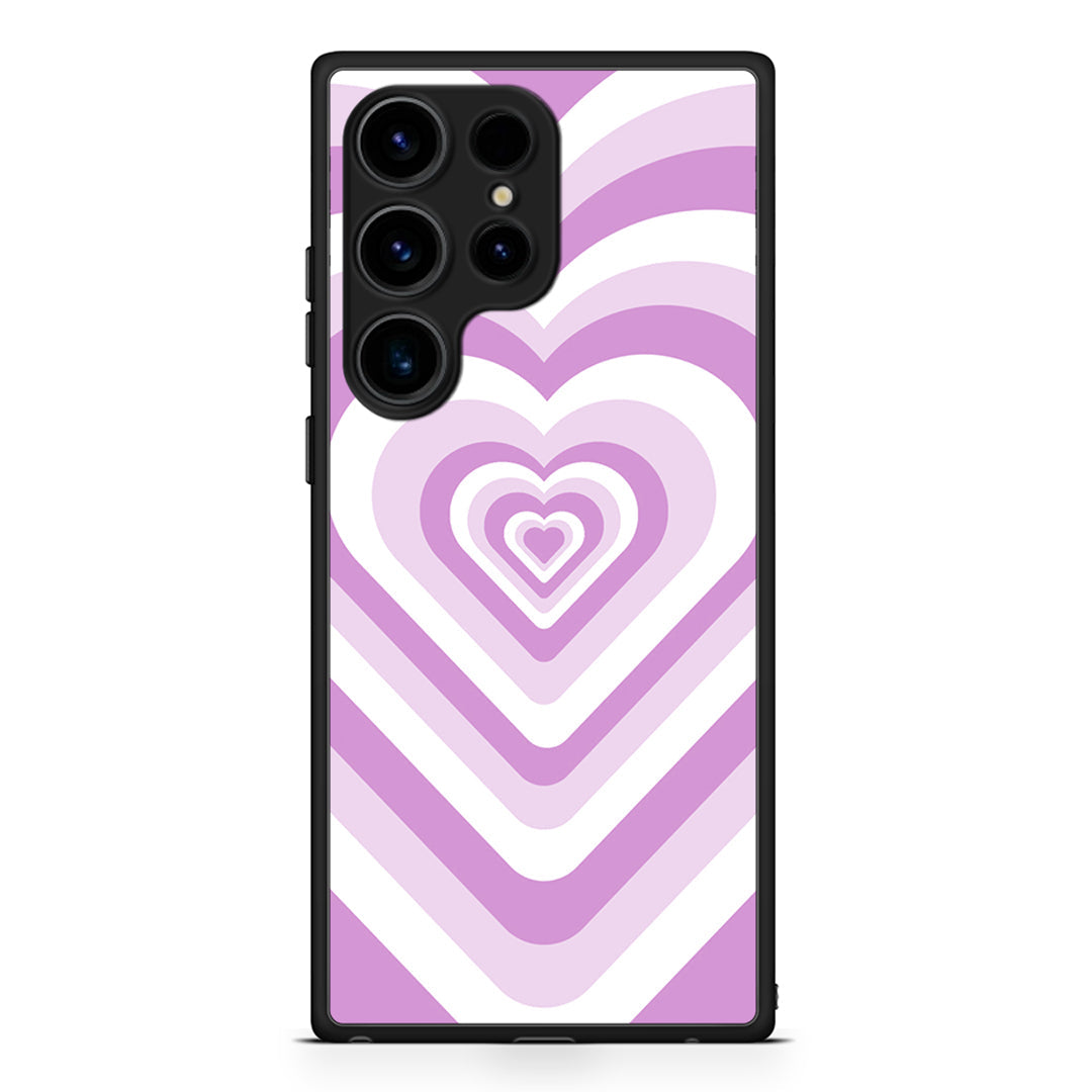 Samsung Galaxy S25 Ultra Lilac Hearts θήκη από τη Smartfits με σχέδιο στο πίσω μέρος και μαύρο περίβλημα | Smartphone case with colorful back and black bezels by Smartfits