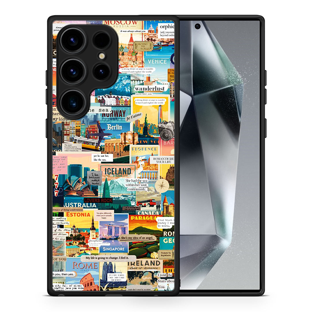 Θήκη Samsung Galaxy S25 Ultra Live To Travel από τη Smartfits με σχέδιο στο πίσω μέρος και μαύρο περίβλημα | Samsung Galaxy S25 Ultra Live To Travel case with colorful back and black bezels