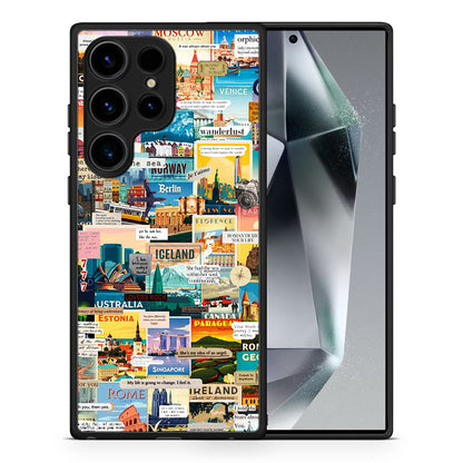 Θήκη Samsung Galaxy S25 Ultra Live To Travel από τη Smartfits με σχέδιο στο πίσω μέρος και μαύρο περίβλημα | Samsung Galaxy S25 Ultra Live To Travel case with colorful back and black bezels