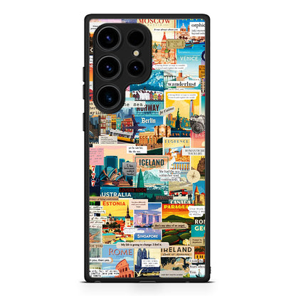 Samsung Galaxy S25 Ultra Live To Travel θήκη από τη Smartfits με σχέδιο στο πίσω μέρος και μαύρο περίβλημα | Smartphone case with colorful back and black bezels by Smartfits