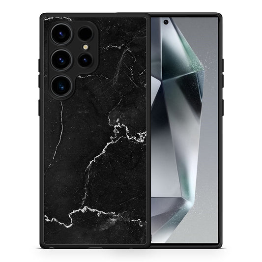 Θήκη Samsung Galaxy S25 Ultra Marble Black από τη Smartfits με σχέδιο στο πίσω μέρος και μαύρο περίβλημα | Samsung Galaxy S25 Ultra Marble Black case with colorful back and black bezels