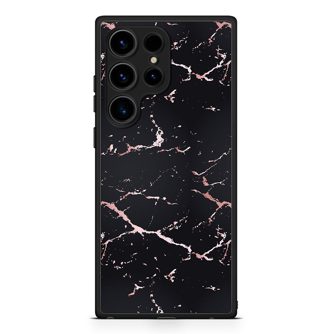 4 - Samsung Galaxy S25 Ultra Black Rosegold Marble case, cover, bumper