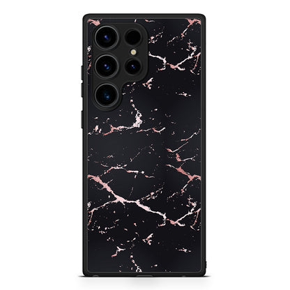 4 - Samsung Galaxy S25 Ultra Black Rosegold Marble case, cover, bumper