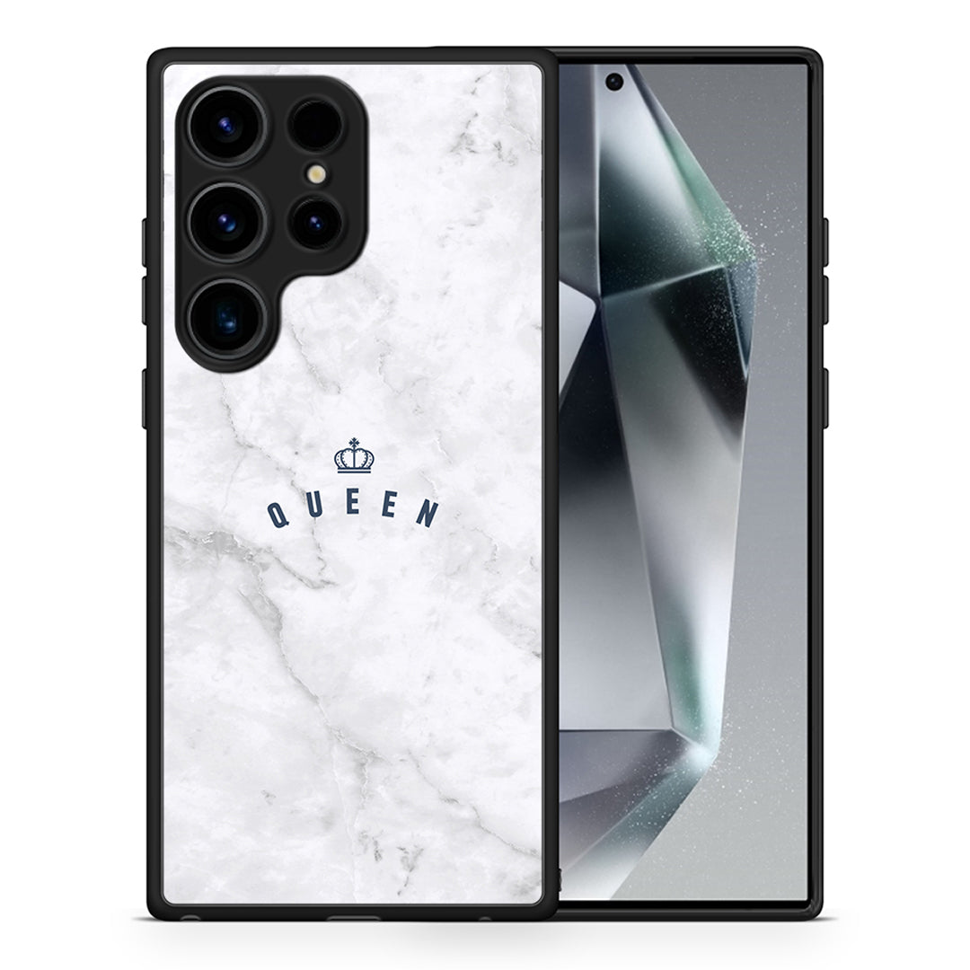 Θήκη Samsung Galaxy S25 Ultra Queen Marble από τη Smartfits με σχέδιο στο πίσω μέρος και μαύρο περίβλημα | Samsung Galaxy S25 Ultra Queen Marble case with colorful back and black bezels