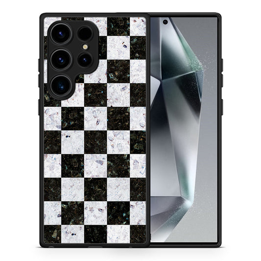 Θήκη Samsung Galaxy S25 Ultra Square Geometric Marble από τη Smartfits με σχέδιο στο πίσω μέρος και μαύρο περίβλημα | Samsung Galaxy S25 Ultra Square Geometric Marble case with colorful back and black bezels