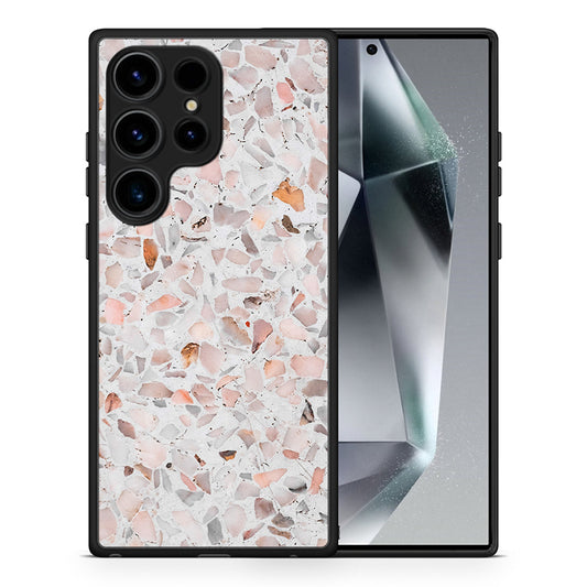 Θήκη Samsung Galaxy S25 Ultra Marble Terrazzo από τη Smartfits με σχέδιο στο πίσω μέρος και μαύρο περίβλημα | Samsung Galaxy S25 Ultra Marble Terrazzo case with colorful back and black bezels