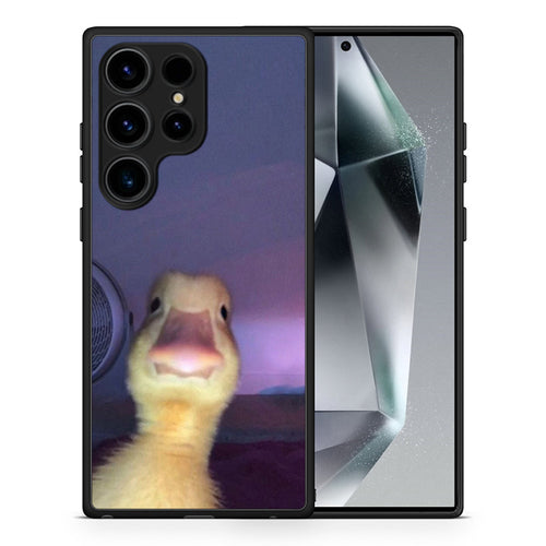 Θήκη Samsung Galaxy S25 Ultra Meme Duck από τη Smartfits με σχέδιο στο πίσω μέρος και μαύρο περίβλημα | Samsung Galaxy S25 Ultra Meme Duck case with colorful back and black bezels