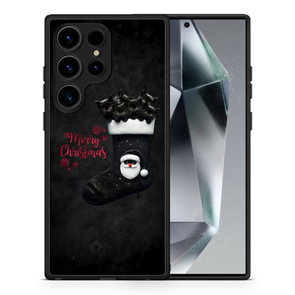 Θήκη Samsung Galaxy S25 Ultra Merry Cat Christmas από τη Smartfits με σχέδιο στο πίσω μέρος και μαύρο περίβλημα | Samsung Galaxy S25 Ultra Merry Cat Christmas case with colorful back and black bezels