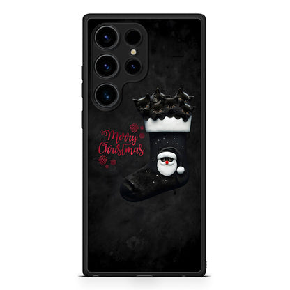 Samsung Galaxy S25 Ultra Merry Cat Christmas θήκη από τη Smartfits με σχέδιο στο πίσω μέρος και μαύρο περίβλημα | Smartphone case with colorful back and black bezels by Smartfits