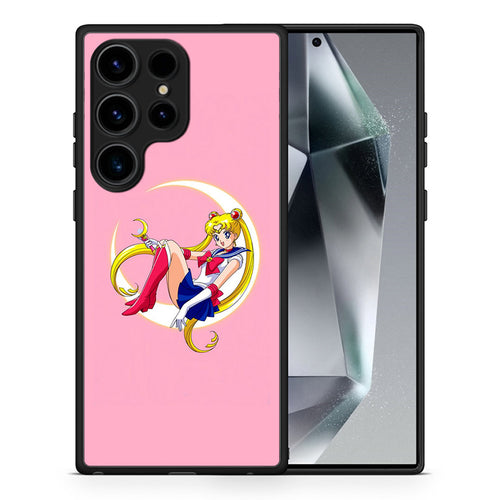 Θήκη Samsung Galaxy S25 Ultra Moon Girl από τη Smartfits με σχέδιο στο πίσω μέρος και μαύρο περίβλημα | Samsung Galaxy S25 Ultra Moon Girl case with colorful back and black bezels