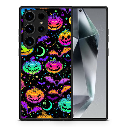Θήκη Samsung Galaxy S25 Ultra Neon Halloween από τη Smartfits με σχέδιο στο πίσω μέρος και μαύρο περίβλημα | Samsung Galaxy S25 Ultra Neon Halloween case with colorful back and black bezels