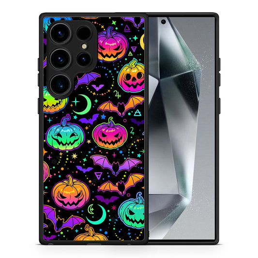 Θήκη Samsung Galaxy S25 Ultra Neon Halloween από τη Smartfits με σχέδιο στο πίσω μέρος και μαύρο περίβλημα | Samsung Galaxy S25 Ultra Neon Halloween case with colorful back and black bezels