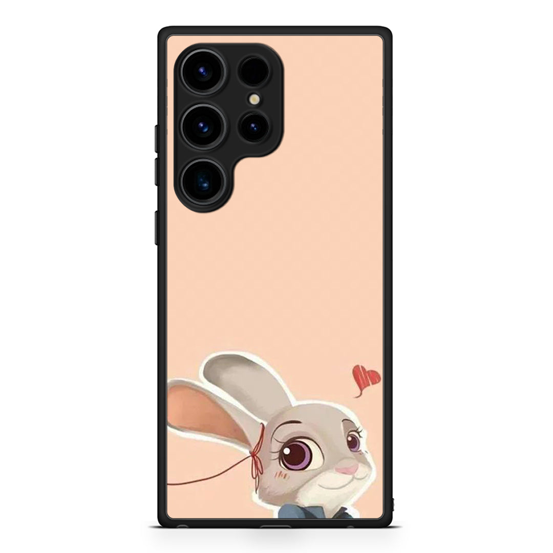 Samsung Galaxy S25 Ultra Nick Wilde And Judy Hopps Love 2 θήκη από τη Smartfits με σχέδιο στο πίσω μέρος και μαύρο περίβλημα | Smartphone case with colorful back and black bezels by Smartfits