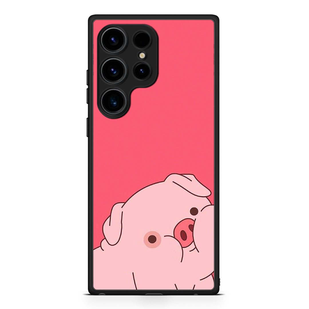 Samsung Galaxy S25 Ultra Pig Love 1 Θήκη Αγίου Βαλεντίνου από τη Smartfits με σχέδιο στο πίσω μέρος και μαύρο περίβλημα | Smartphone case with colorful back and black bezels by Smartfits