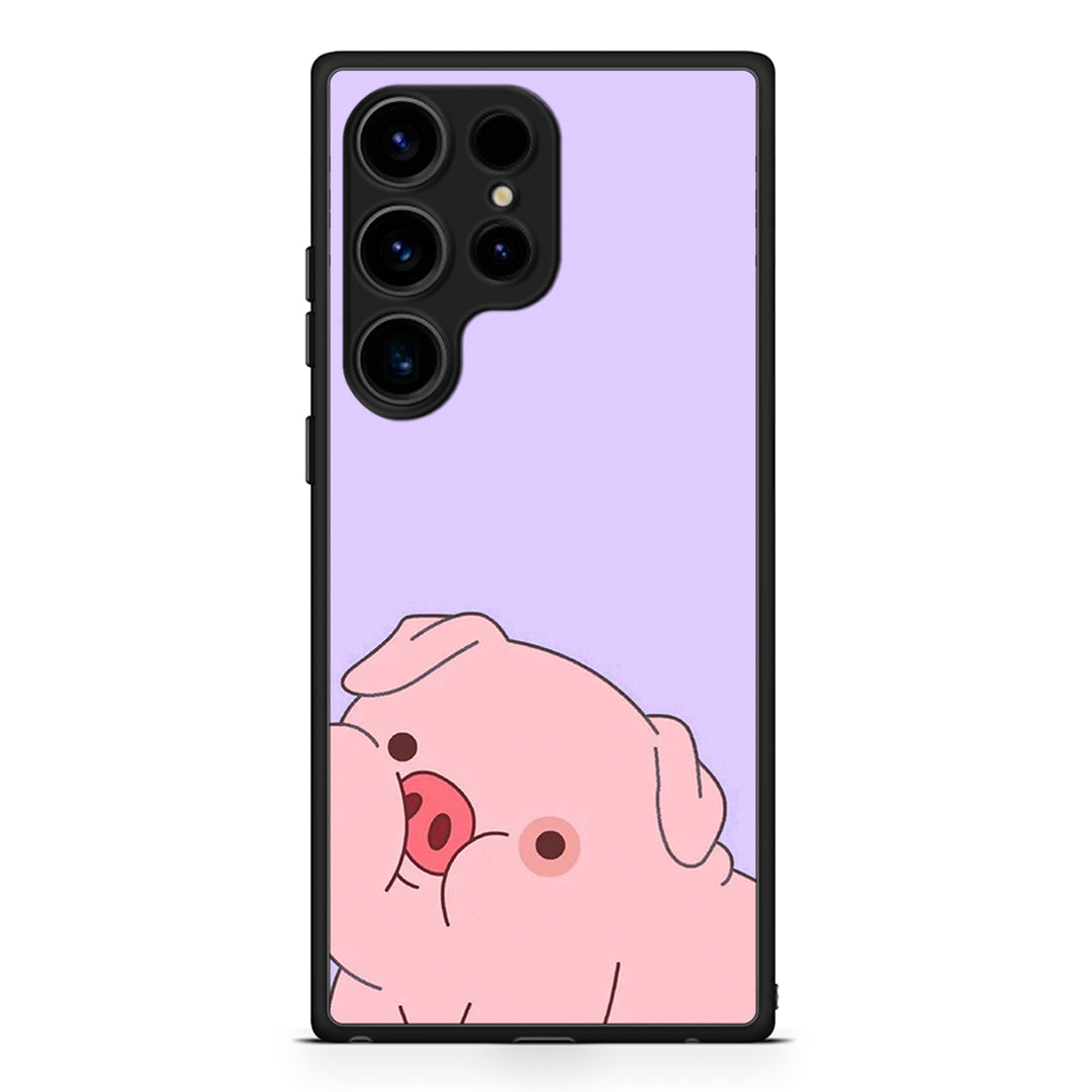 Samsung Galaxy S25 Ultra Pig Love 2 Θήκη Αγίου Βαλεντίνου από τη Smartfits με σχέδιο στο πίσω μέρος και μαύρο περίβλημα | Smartphone case with colorful back and black bezels by Smartfits