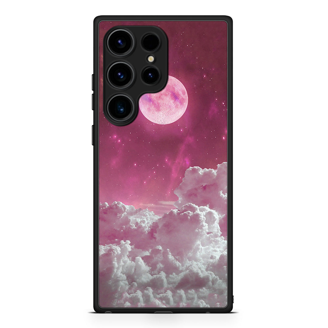 Samsung Galaxy S25 Ultra Pink Moon Θήκη από τη Smartfits με σχέδιο στο πίσω μέρος και μαύρο περίβλημα | Smartphone case with colorful back and black bezels by Smartfits