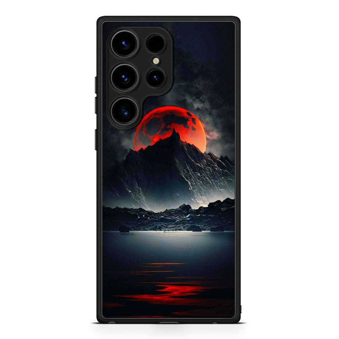 Samsung Galaxy S25 Ultra Red Full Moon θήκη από τη Smartfits με σχέδιο στο πίσω μέρος και μαύρο περίβλημα | Smartphone case with colorful back and black bezels by Smartfits