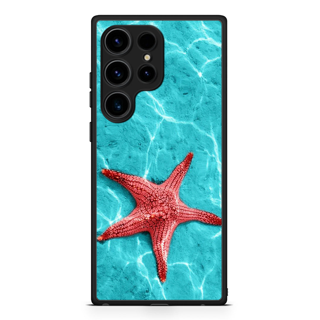 Samsung Galaxy S25 Ultra Red Starfish Θήκη από τη Smartfits με σχέδιο στο πίσω μέρος και μαύρο περίβλημα | Smartphone case with colorful back and black bezels by Smartfits