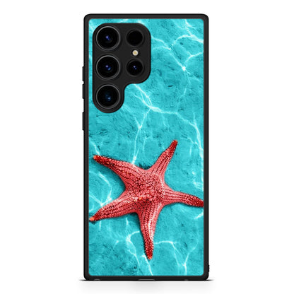 Samsung Galaxy S25 Ultra Red Starfish Θήκη από τη Smartfits με σχέδιο στο πίσω μέρος και μαύρο περίβλημα | Smartphone case with colorful back and black bezels by Smartfits