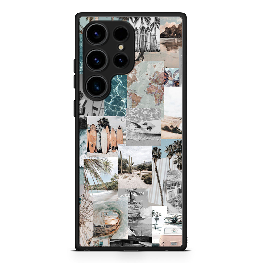 Samsung Galaxy S25 Ultra Retro Beach Life Θήκη από τη Smartfits με σχέδιο στο πίσω μέρος και μαύρο περίβλημα | Smartphone case with colorful back and black bezels by Smartfits
