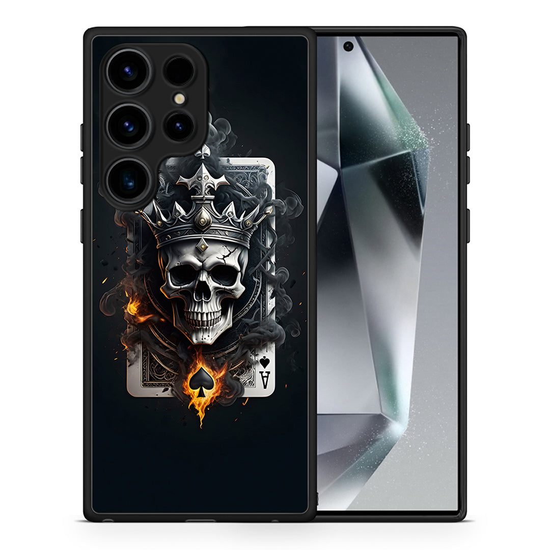 Θήκη Samsung Galaxy S25 Ultra Skull King Ace από τη Smartfits με σχέδιο στο πίσω μέρος και μαύρο περίβλημα | Samsung Galaxy S25 Ultra Skull King Ace case with colorful back and black bezels