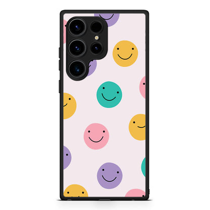 Samsung Galaxy S25 Ultra Smiley Faces θήκη από τη Smartfits με σχέδιο στο πίσω μέρος και μαύρο περίβλημα | Smartphone case with colorful back and black bezels by Smartfits