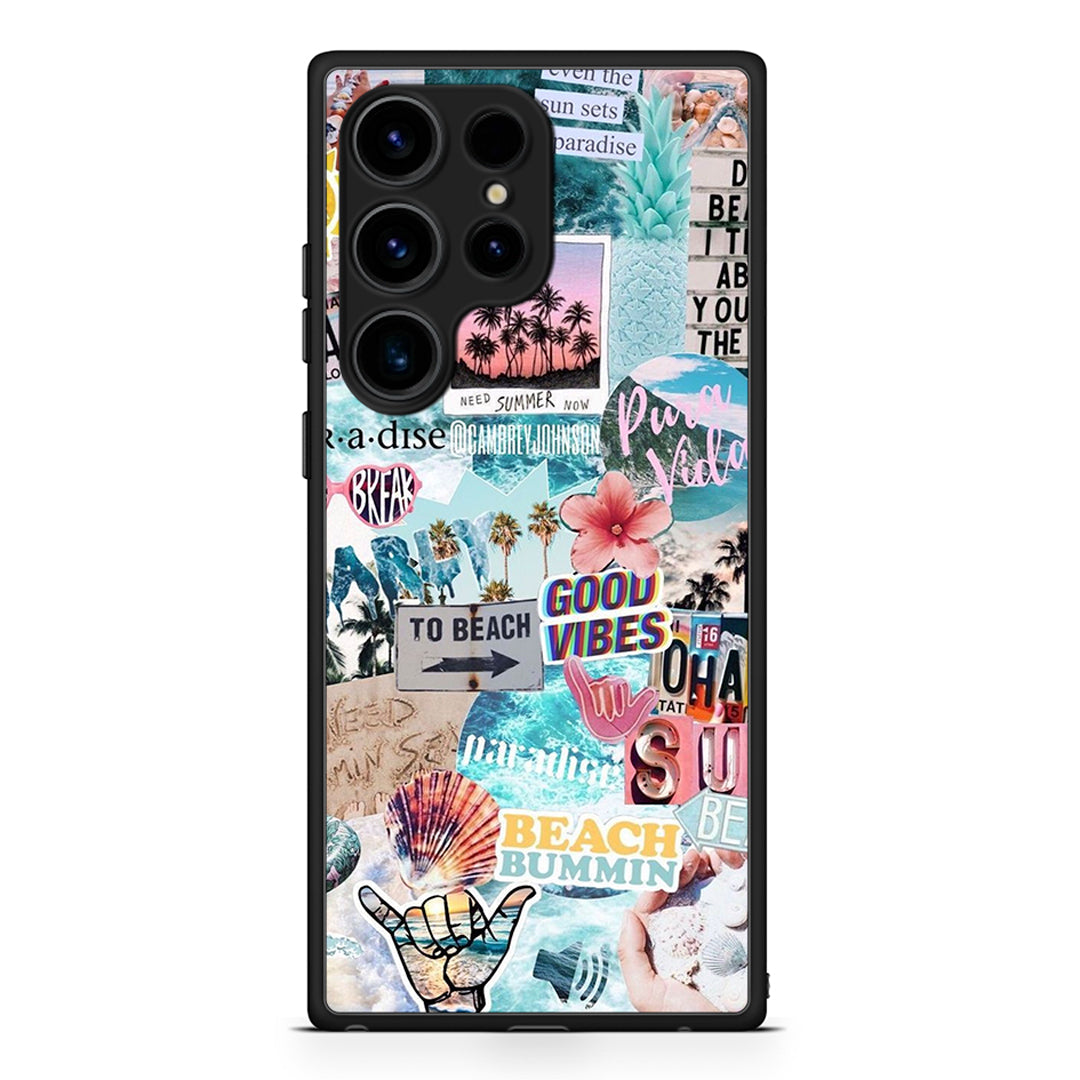 Samsung Galaxy S25 Ultra Summer Vibes Θήκη από τη Smartfits με σχέδιο στο πίσω μέρος και μαύρο περίβλημα | Smartphone case with colorful back and black bezels by Smartfits